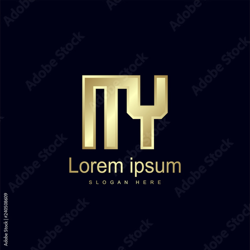 Initial Letter MY Logo Template Vector Design photo