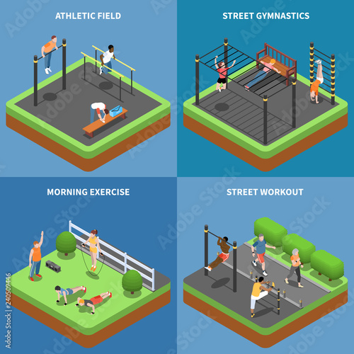 Street Workout Isometric Design Concept