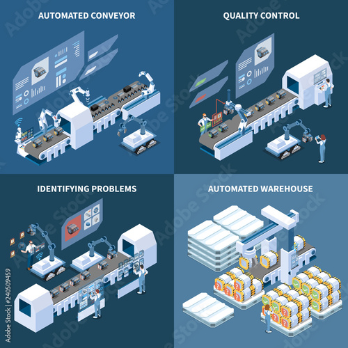 Intelligent Manufacturing Isometric Design Concept