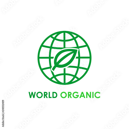 World Organic Logo icon vector