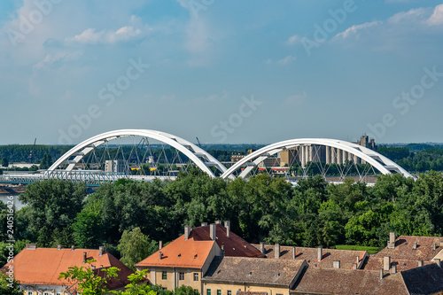 Novi Sad, Serbia - May 27, 2018: Zezelj bridge over Danube in Novi Sad  © nedomacki