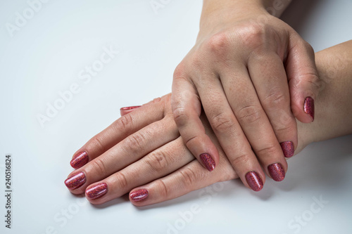hands on white background