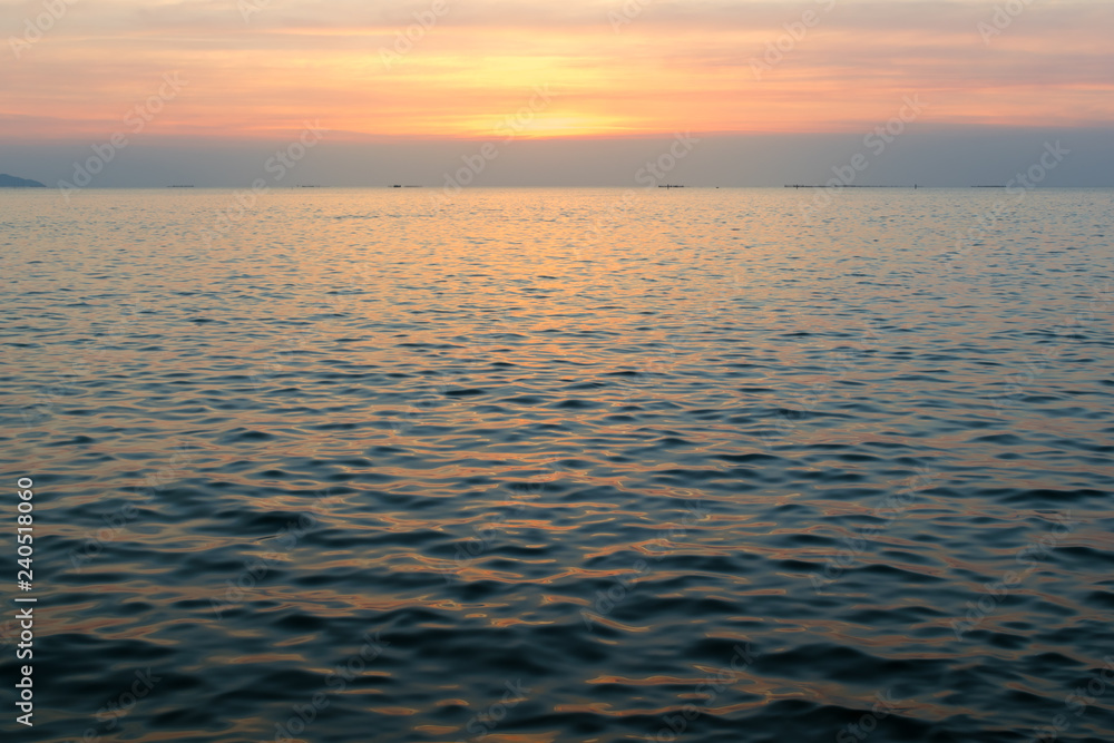 The sea on beautiful sunset, seascape