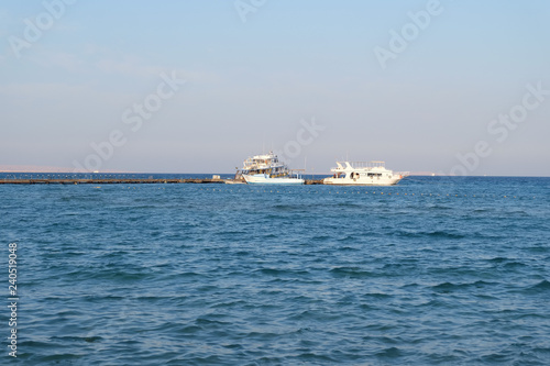 Boat at the pier on the Red Sea in Egypt - Hurghada