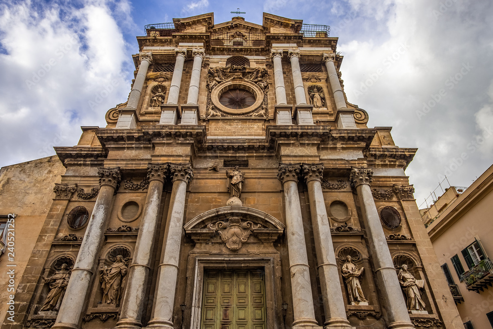 facade of Sant Anna la Misericordia catholic church in palermo