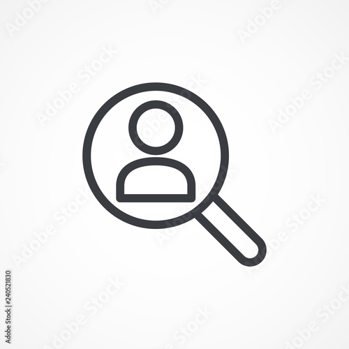 Human Resources - Personal Audit - Headhunter Symbol Design with Magnifying Icon. Magnifier and man icon. User search icon.