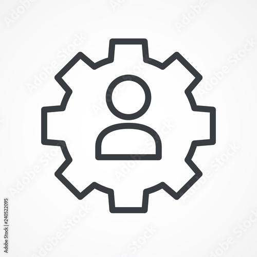 HR management icon. Teamwork. Human resources. Business mechanism.