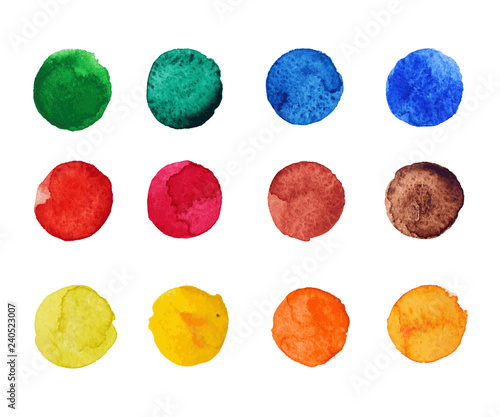 colorful watercolor round spots