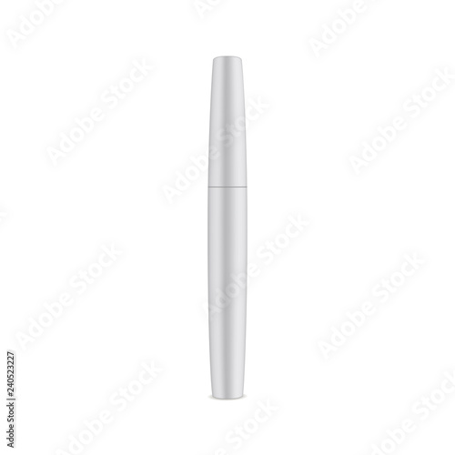 Mascara tube mockup isolated on white background. Vector illustration