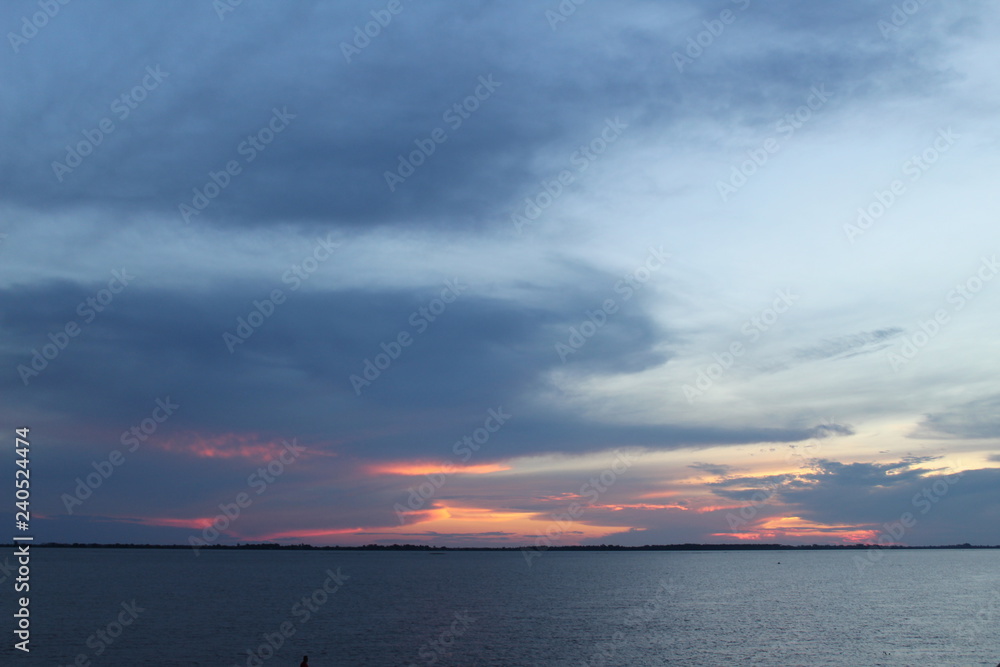 sunset over the Amazon river sunset over the Amazon river
