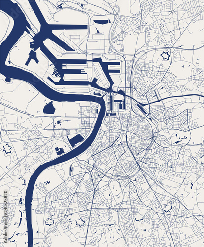 map of the city of Antwerp, Belgium