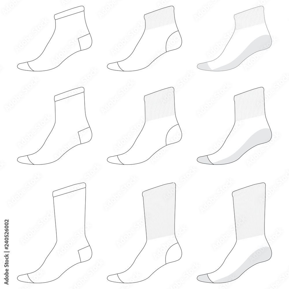 Vector template for Socks Vector template for Socks