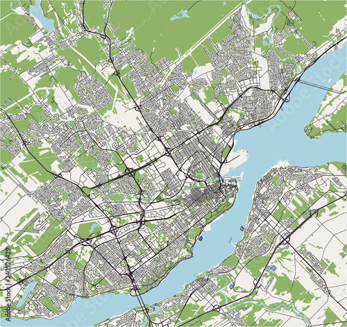 Map of the city of Quebec, Canada photo