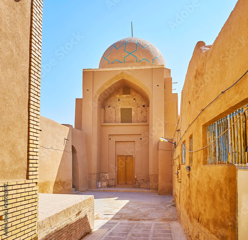 The facade of Madraseh-e Kamalieh, Yazd, Iran photo