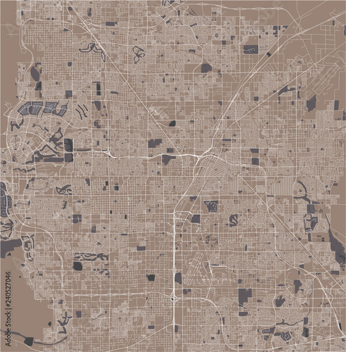 map of the city of Las Vegas, Nevada, USA