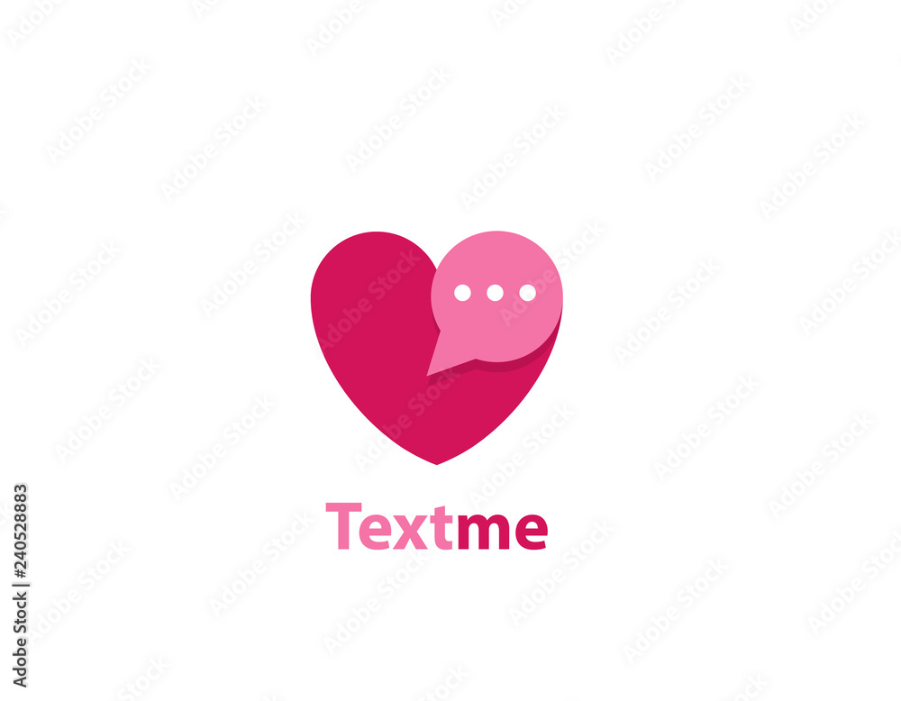 Texting love talk chat design logo