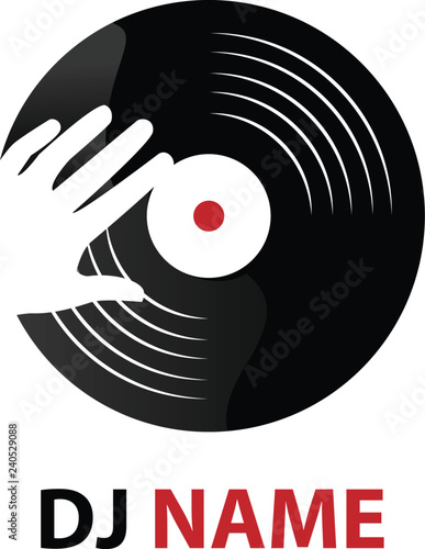 Dj record Music Logo 