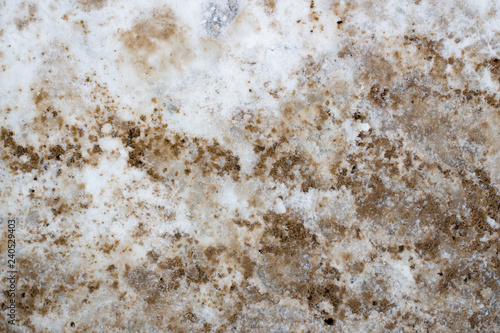 Mark on dirty snow, winter day time