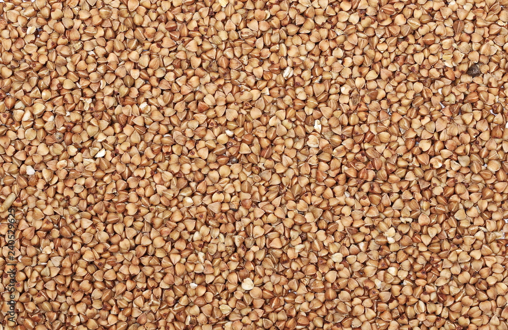 Buckwheat and texture background, with top view Buckwheat and texture background, with top view