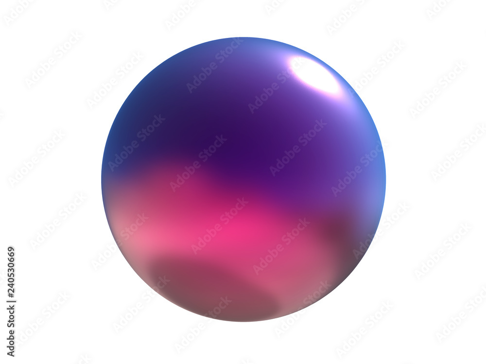 Purple Sphere 3d Illustration Realistic Isolated