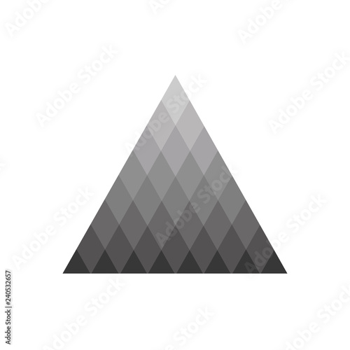 Penrose impossible tribar triangle engraving vector illustration. Scratch board style imitation. Black and white hand drawn image. photo