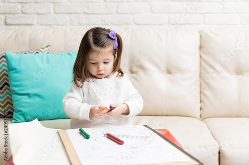 Creative Child Drawing At Home