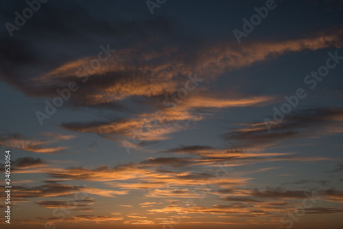 Dramatic burning sky during sunset with blue background, Poland © Jiri Dolezal