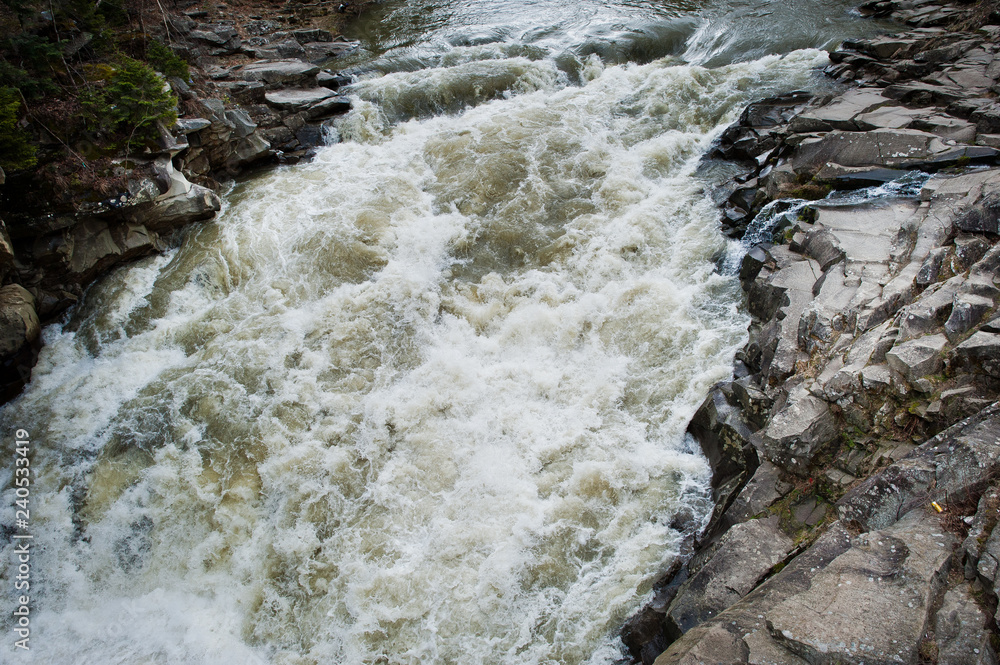 Incredible and stormy Prut river at Carpathian mountains, Jaremcze resort, Ukraine, Europe. Incredible and stormy Prut river at Carpathian mountains, Jaremcze resort, Ukraine, Europe.