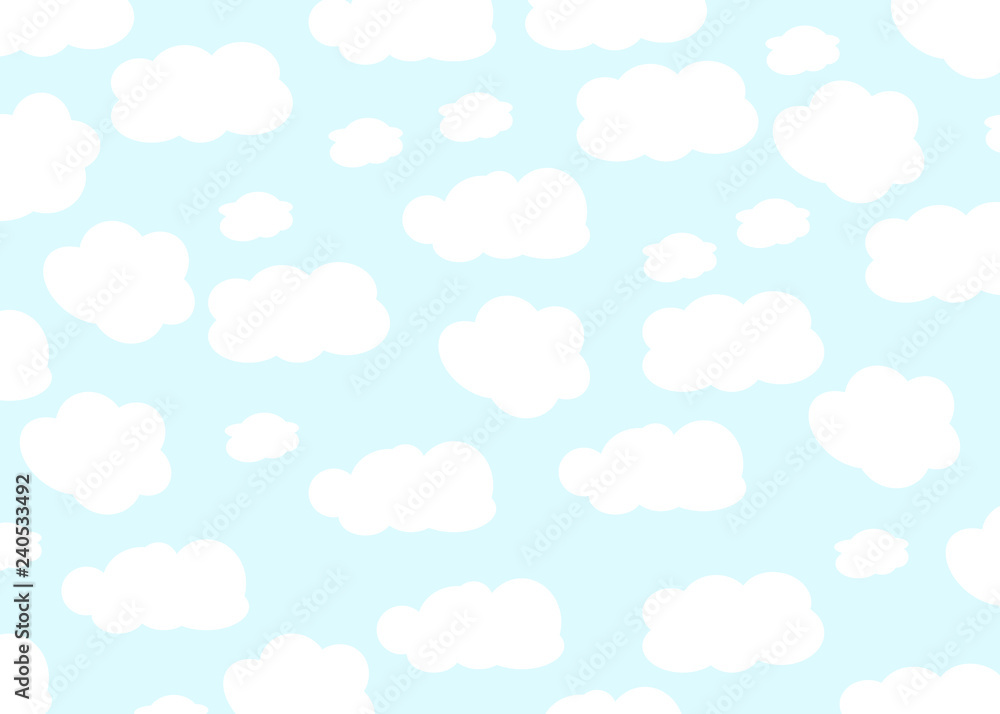 Cloud design. Baby background. Blue sky with clouds. Vector illustration.