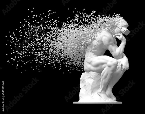 Sculpture Thinker With VR G...
