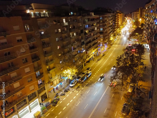 Barcelona. Street at night. Barcelona, Spain