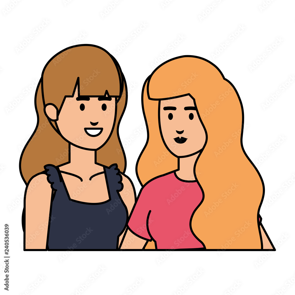 couple businesswomen avatars characters couple businesswomen avatars characters