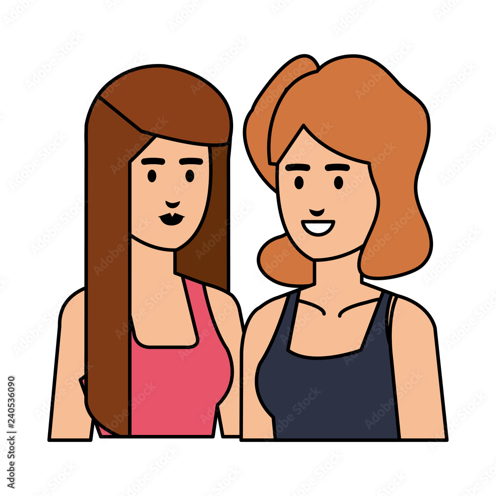 couple businesswomen avatars characters couple businesswomen avatars characters