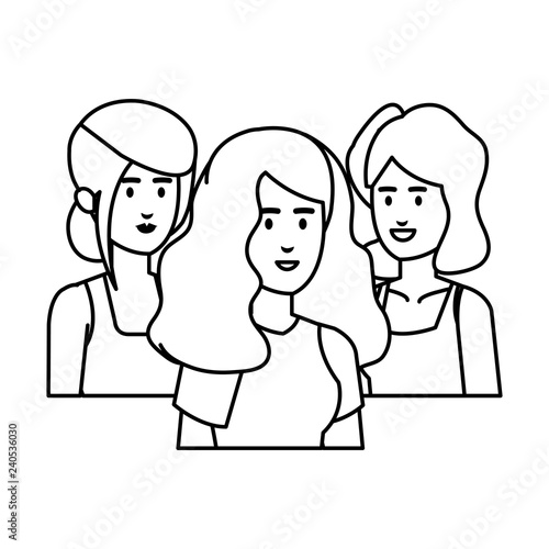 group of businesswomen avatars characters © Gstudio