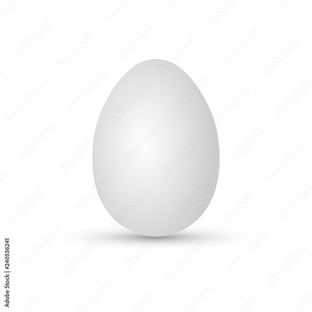 Realistic white egg. Vector image. Isolated object on white background. Isolate. Realistic white egg. Vector image. Isolated object on white background. Isolate.