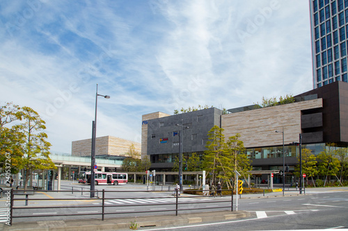 Landscape of Futakotamagawa station's bus terminal