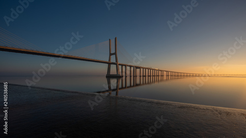 Long exposure of Vasco de Gama Bridge, Lisbon, Portugal