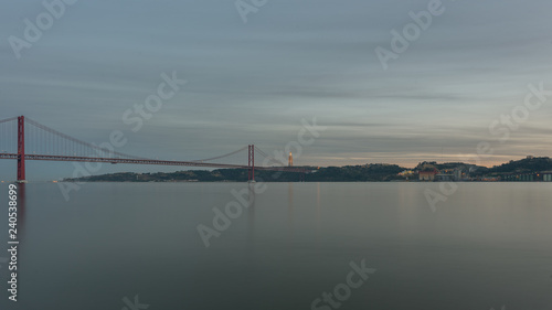 Fototapeta Naklejka Na Ścianę i Meble -  Landscape on the bridge 25 April Lisbon, Portugal