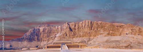 Temple of Queen Hatshepsut, View of the temple in the rock in Egypt	 photo