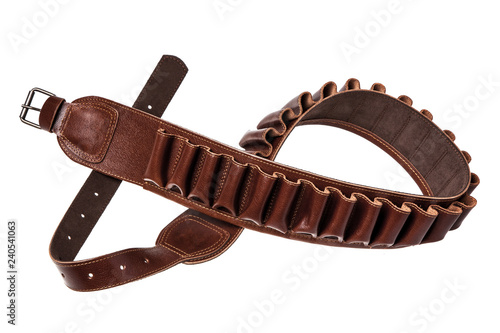 leather bandolier isolated on a white photo