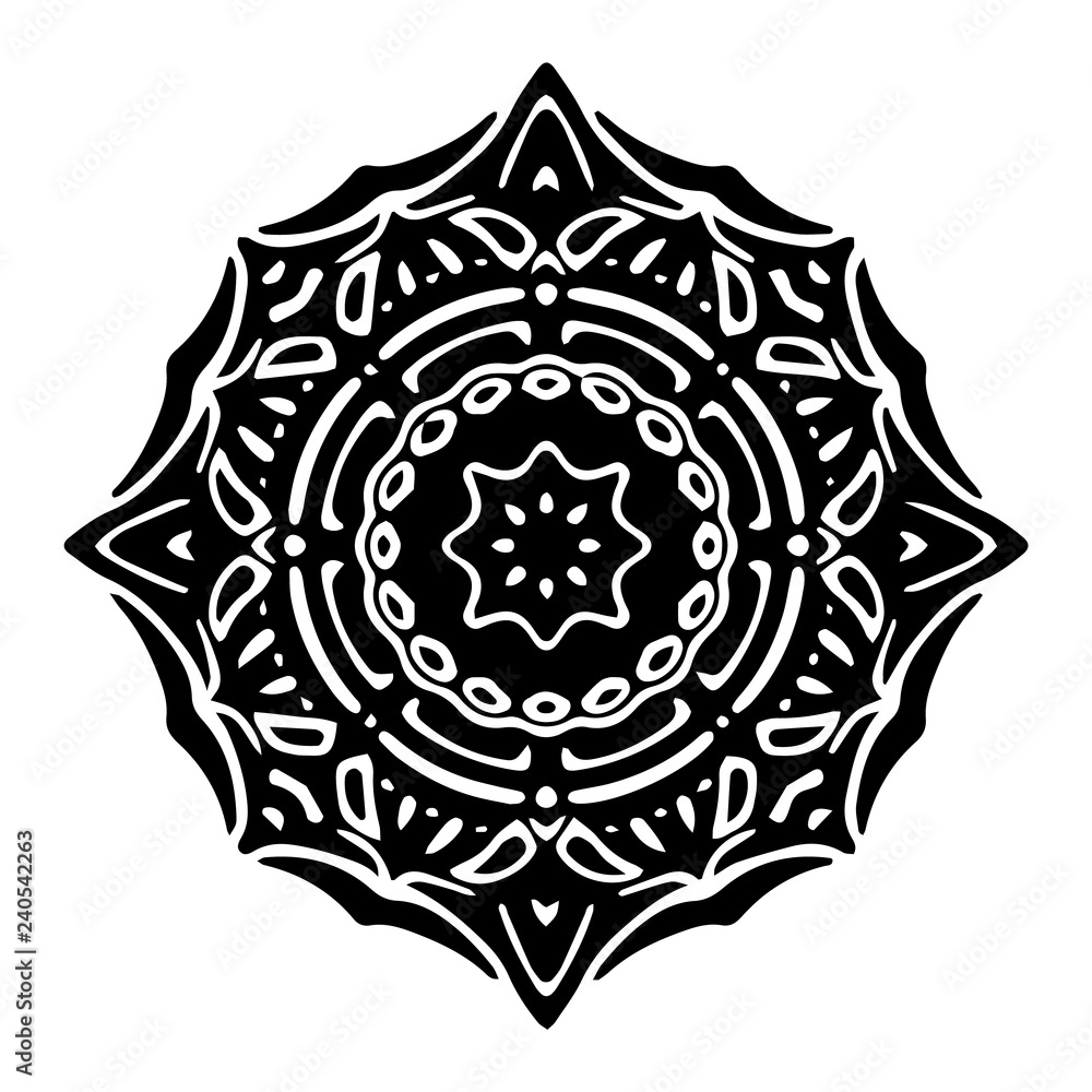 Round decorative ornament element. Mandala