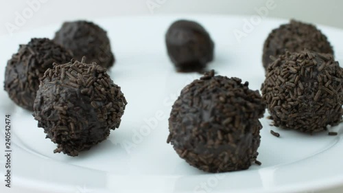 Rum Truffles with Chocolate Sprinkles Spinning