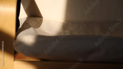 Sunlight shining on the sofa