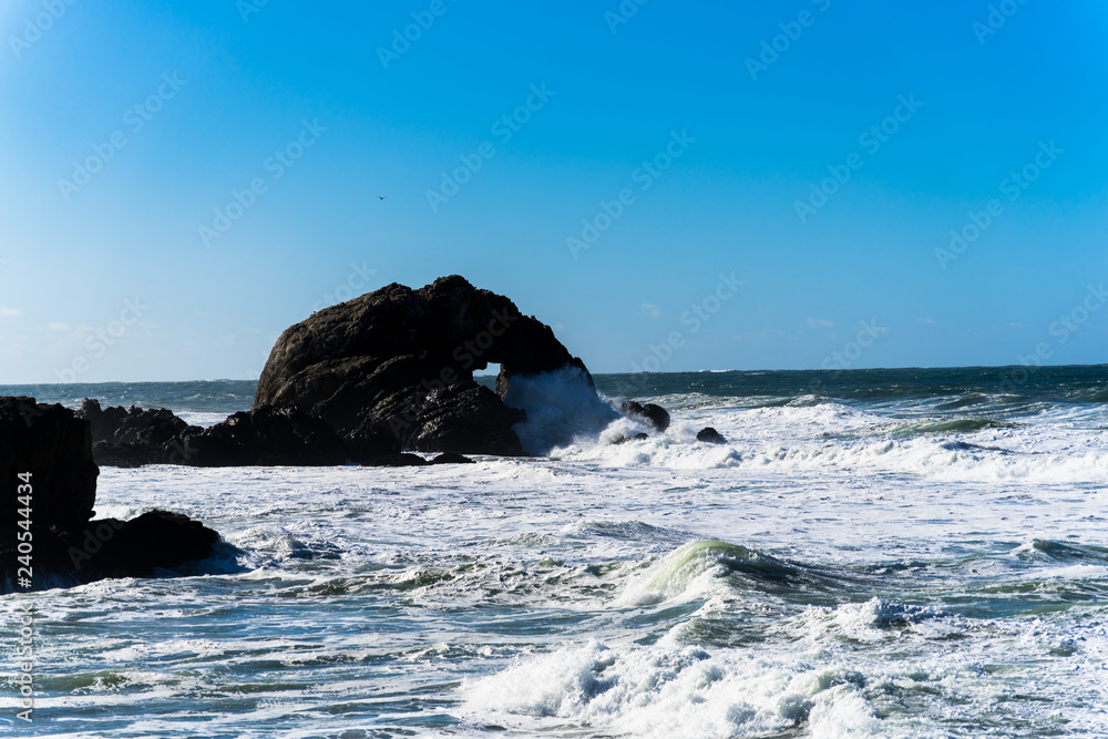 Heart in the rock - San Francisco. summer , cloud , rock , sea, plant. Heart in the rock - San Francisco. summer , cloud , rock , sea, plant.