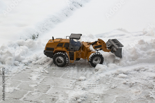 View of radio controlled model tractor car. Free time Children and adults concept. Hobby. Toys. 
