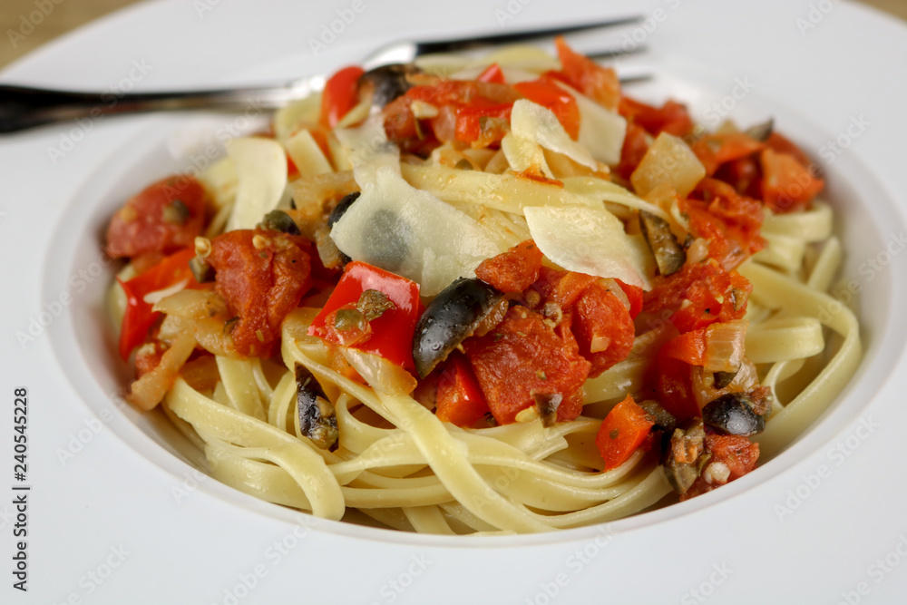 Fettuccini with Caper Sauce & Parmesan