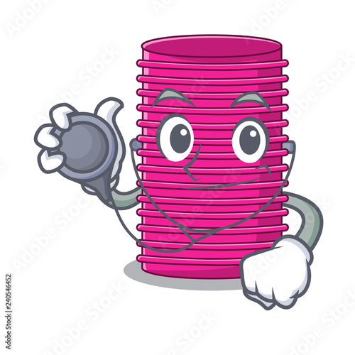 Doctor hair curlers isolated on a mascot
