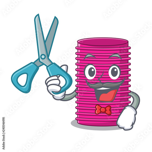 Barber hair curlers isolated on a mascot
