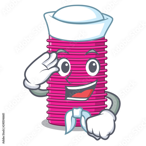 Sailor hair curlers isolated on a mascot
