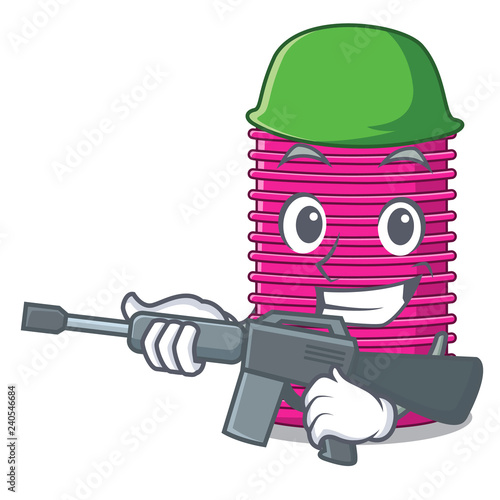 Army hair curlers isolated on a mascot